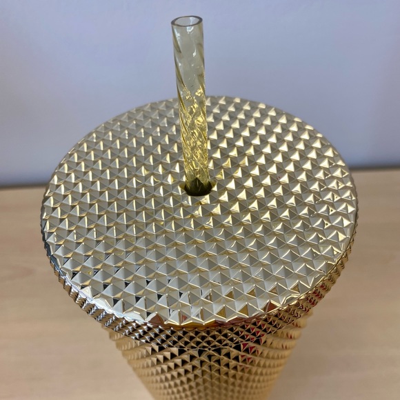 ✨Starbucks 2022 holiday collection✨ Bling Cold Cup metallic gold 24oz✨ - Picture 5 of 7